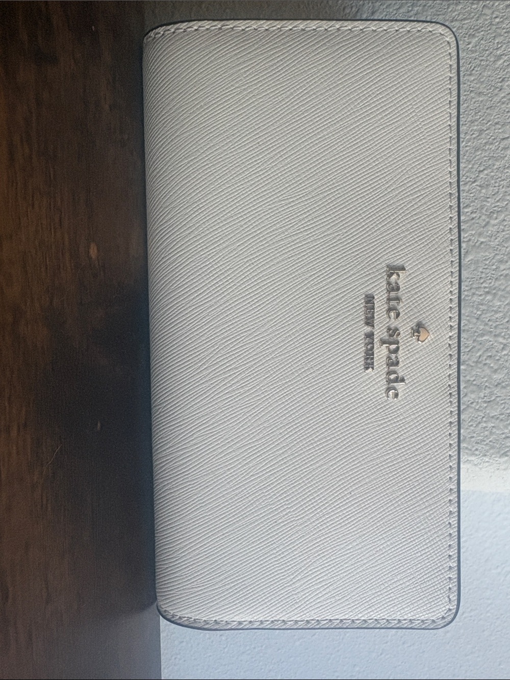 kate spade Meringue Long Zip Wallet with Gold Logo